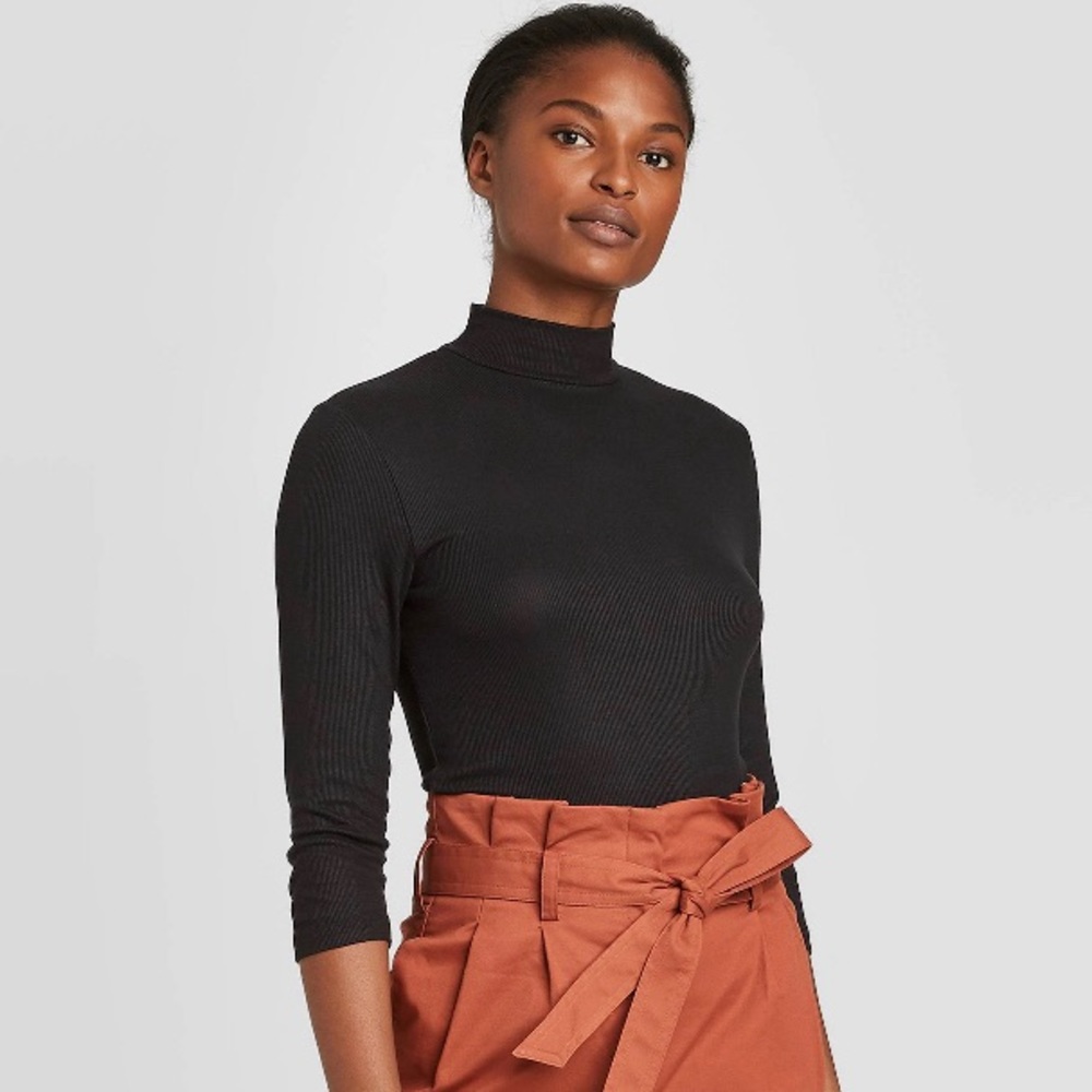 Prologue 3/4 sleeve ribbed turtleneck